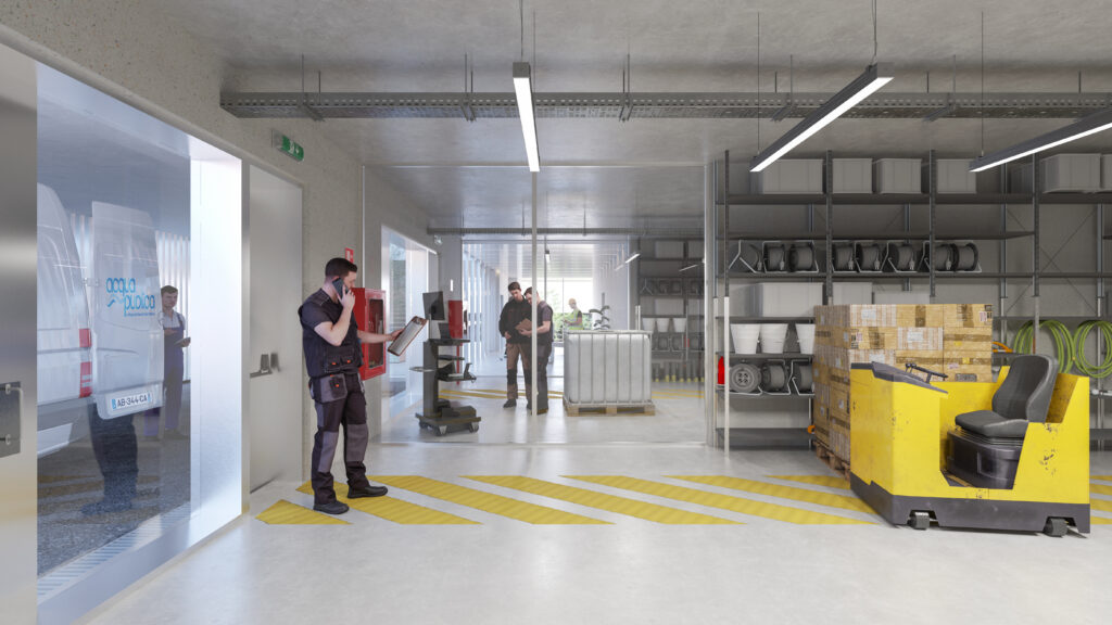 Acqua Publica Locaux, bureaux administratifs, Bastia, Corse, Acqua Publica, architecture, Versini Architectes associés