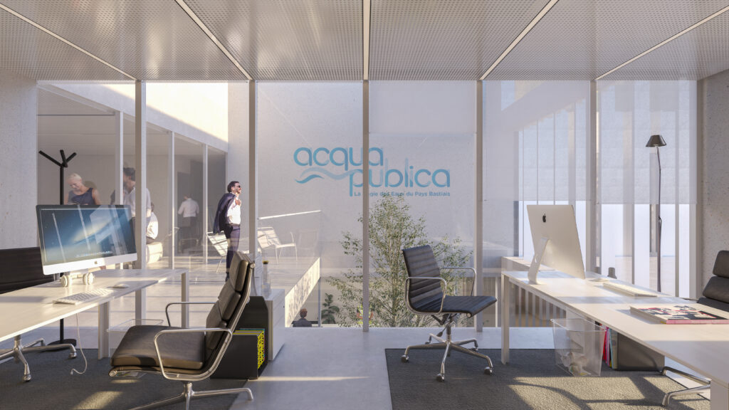 CAM OFFICE Acqua Publica Locaux, bureaux administratifs, Bastia, Corse, Acqua Publica, architecture, Versini Architectes associés