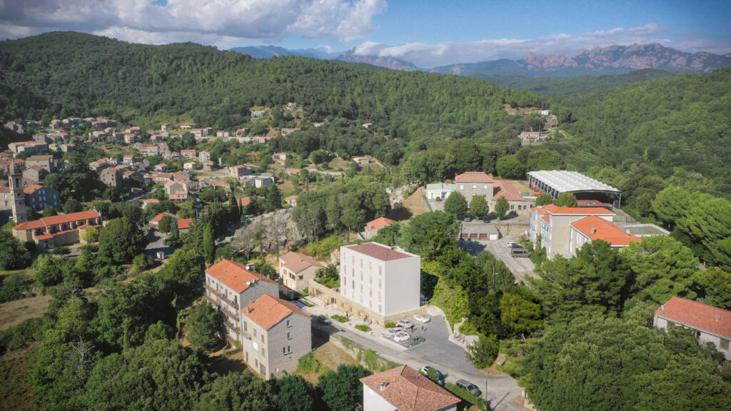Centre admin Levie Bureaux, centre administratif, Village, Levie, Corse, architecture, Versini Architectes Associés