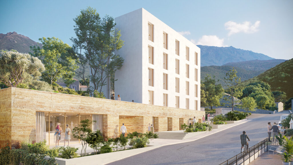 Centre admin Levie Bureaux, centre administratif, Village, Levie, Corse, architecture, Versini Architectes Associés