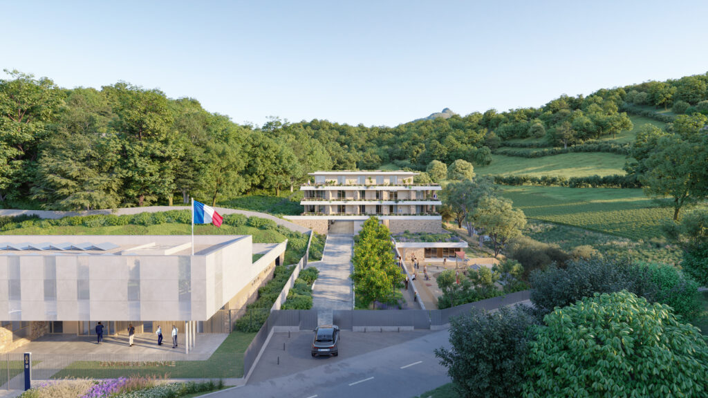 Gendarmerie Peri Gendarmerie, Caserne, Projet, Peri, Grand Ajaccio, Architecture, Versini Architectes Associés, Corse